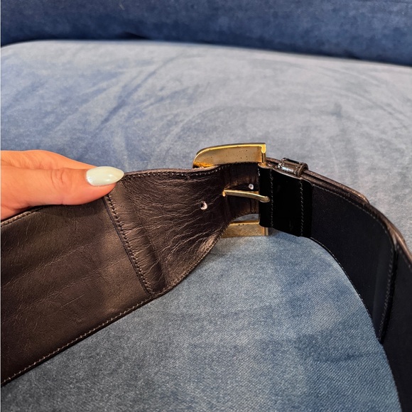 VALENTINO GARAVANI Belt 85CM ‎ Black Patent Leather Corset 1990 1980 ITALY main image 11